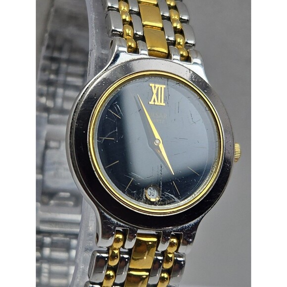 Vintage Pulsar by Seiko Womens Two Tone Date Quartz Bracelet Watch New Battery main image 8